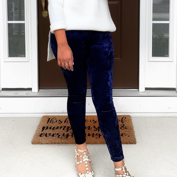 Velvet Leggings Navy Blue - Picture 6 of 6